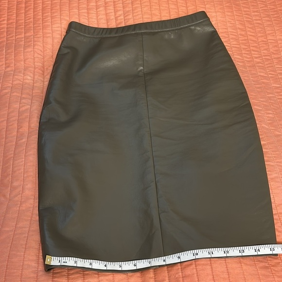 AS by DF Recycled Leather pencil skirt Desert Olive, size Medium - Picture 15 of 15